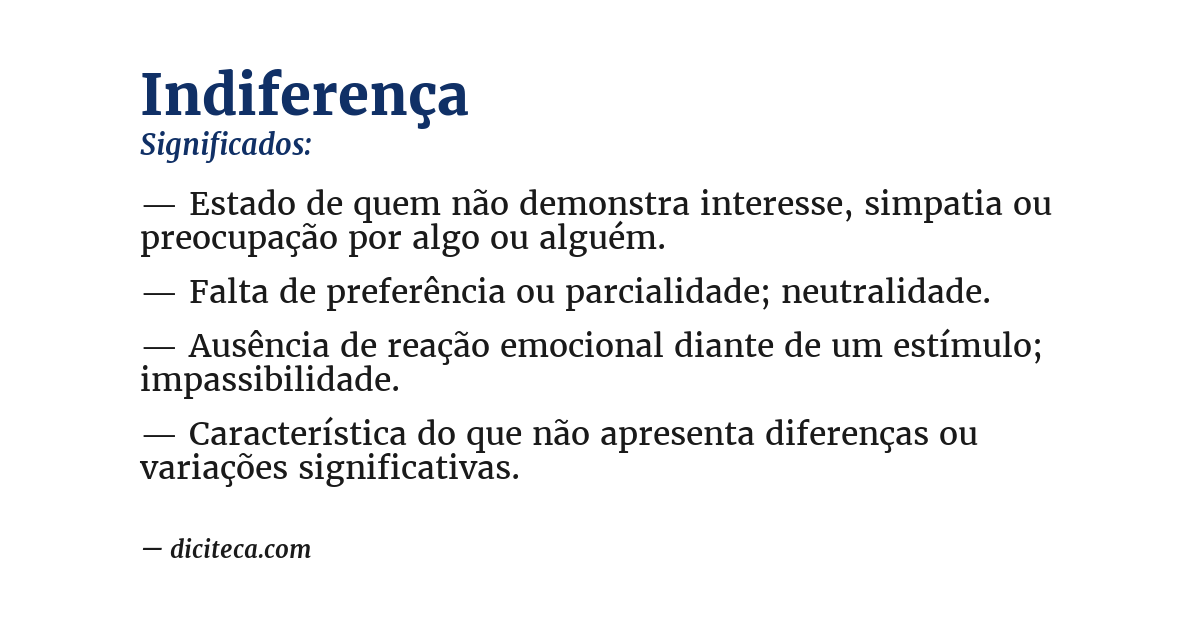 Significado de indiferença