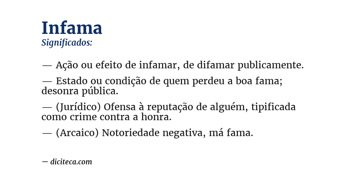 Significado de infama