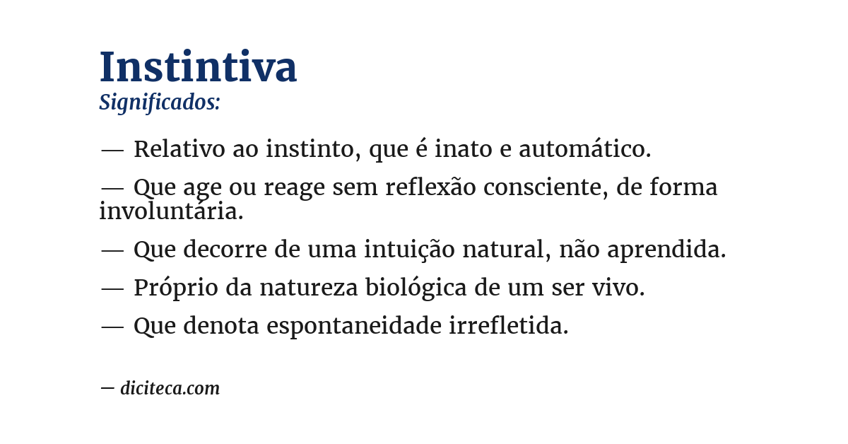 Significado de instintiva