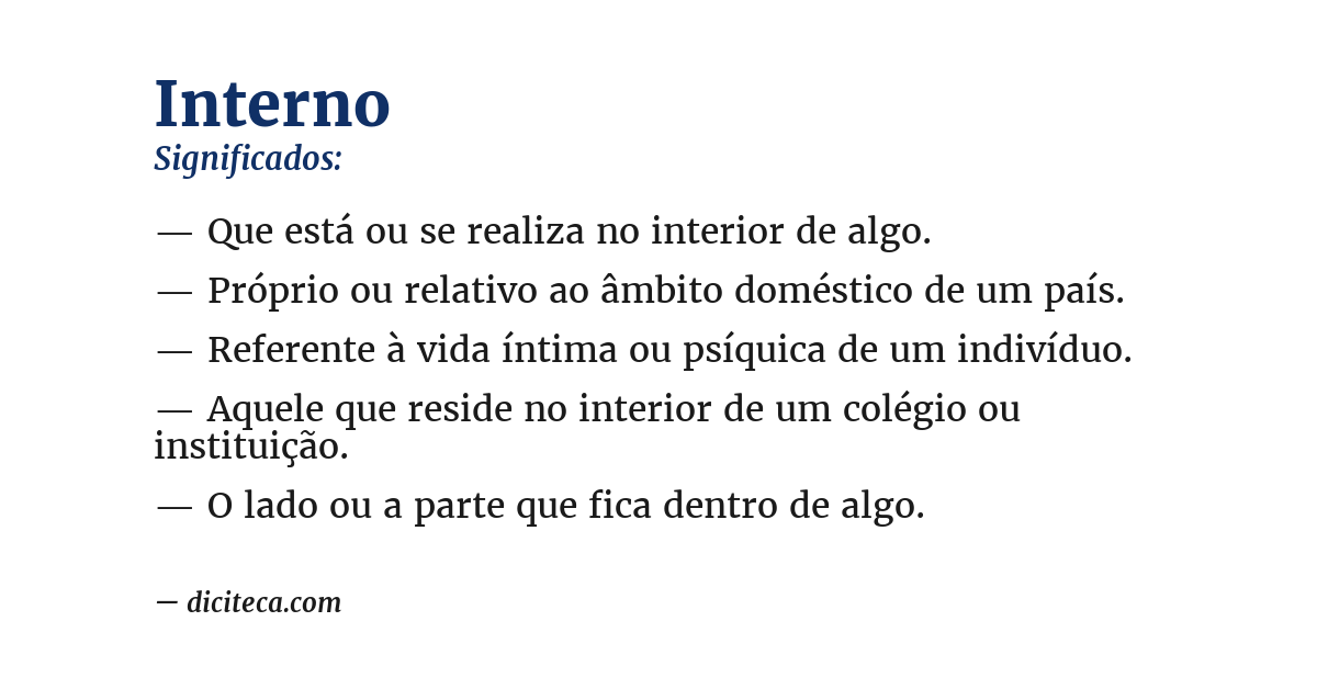 Significado de interno