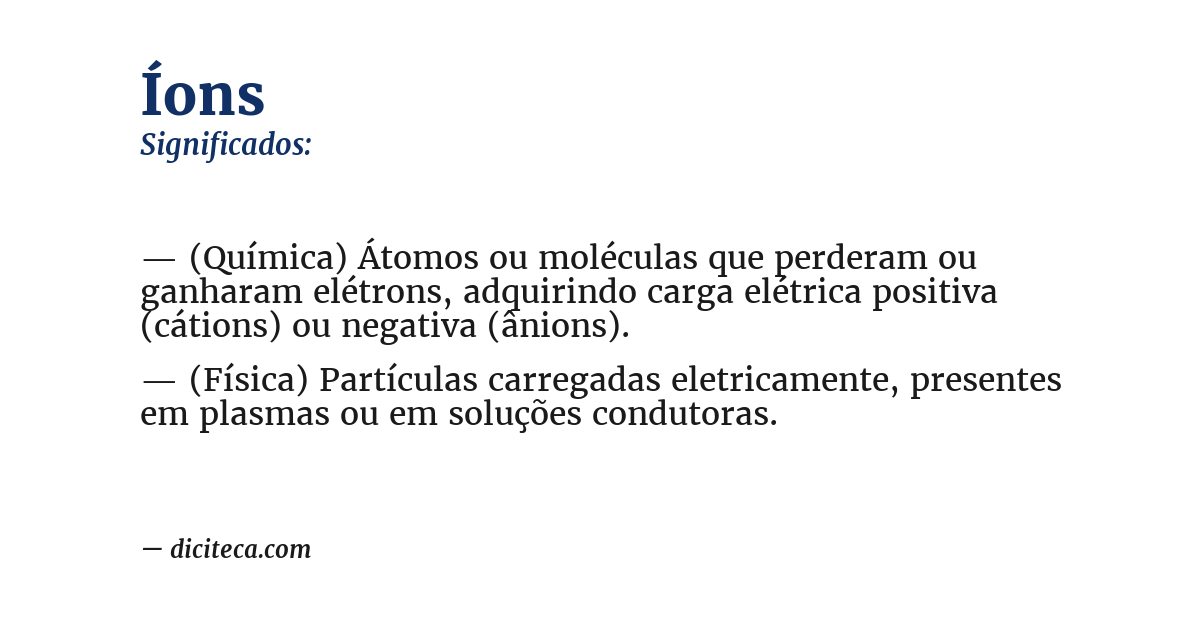 Significado de íons