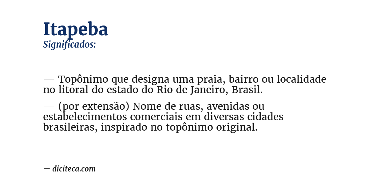 Significado de itapeba