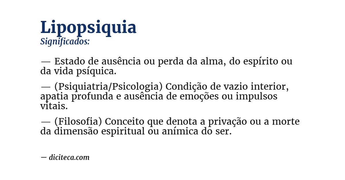Significado de lipopsiquia