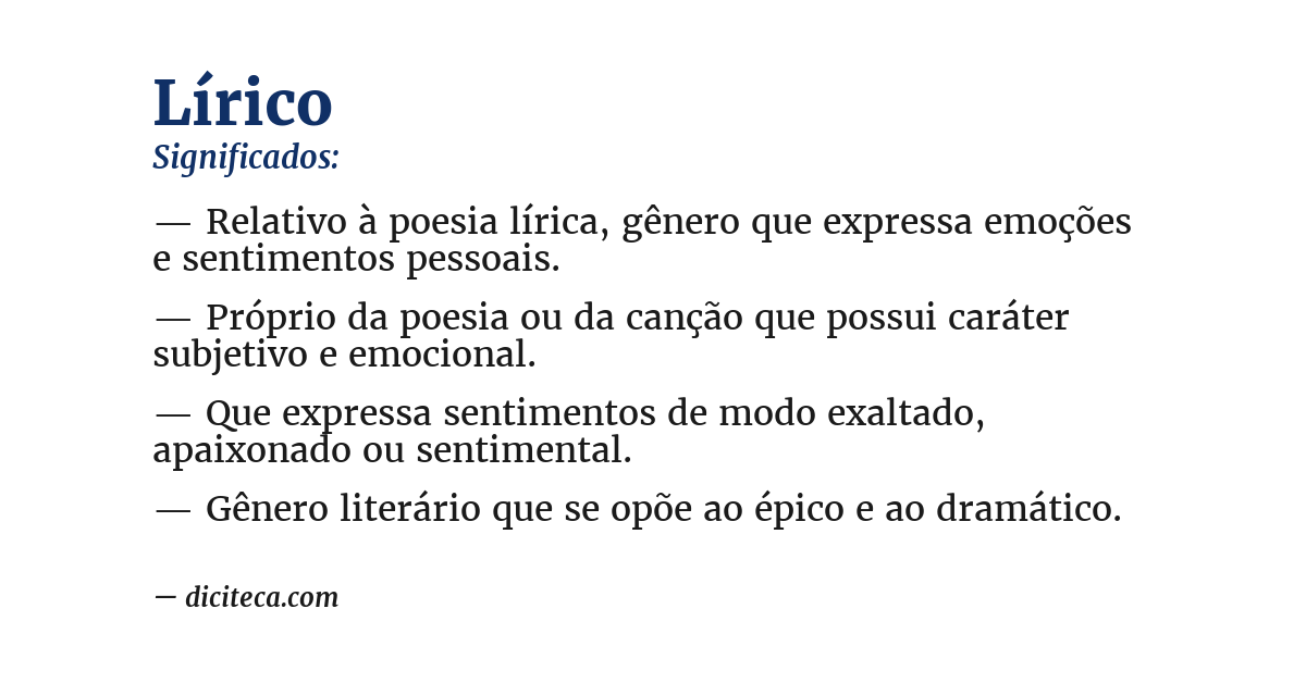 Significado de lírico