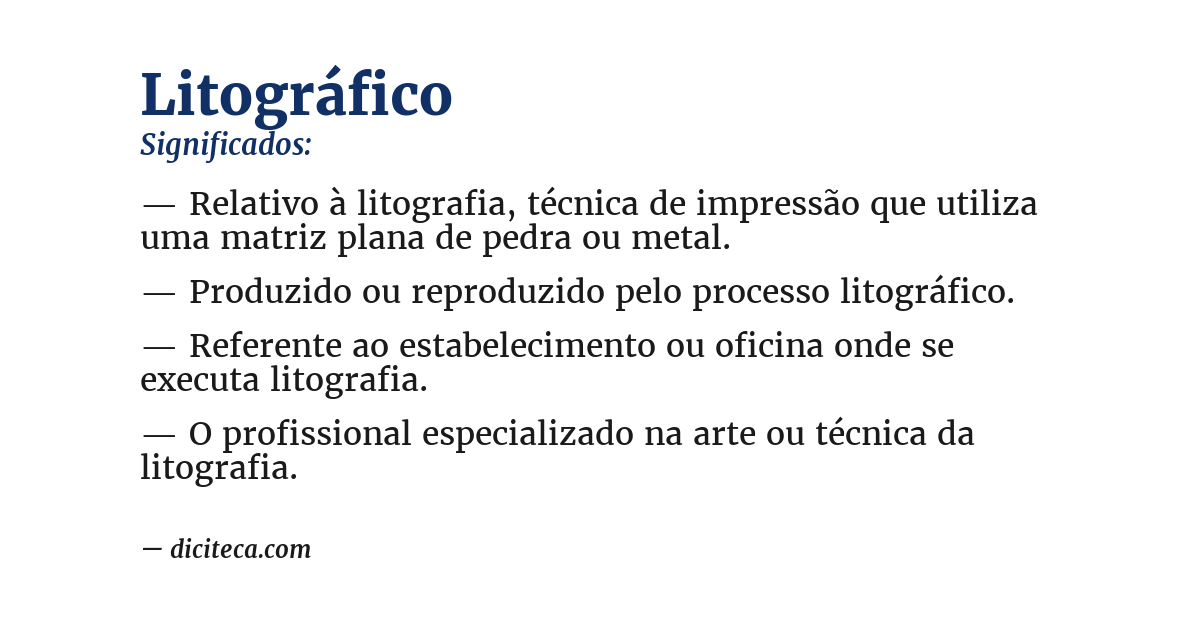 Significado de litográfico