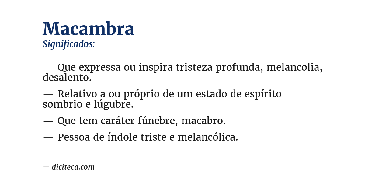 Significado de macambra