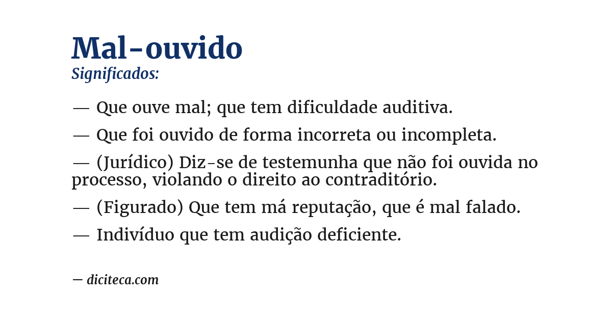 Significado de mal-ouvido