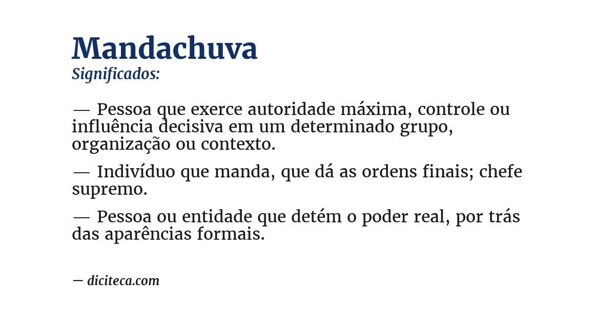 Significado de mandachuva