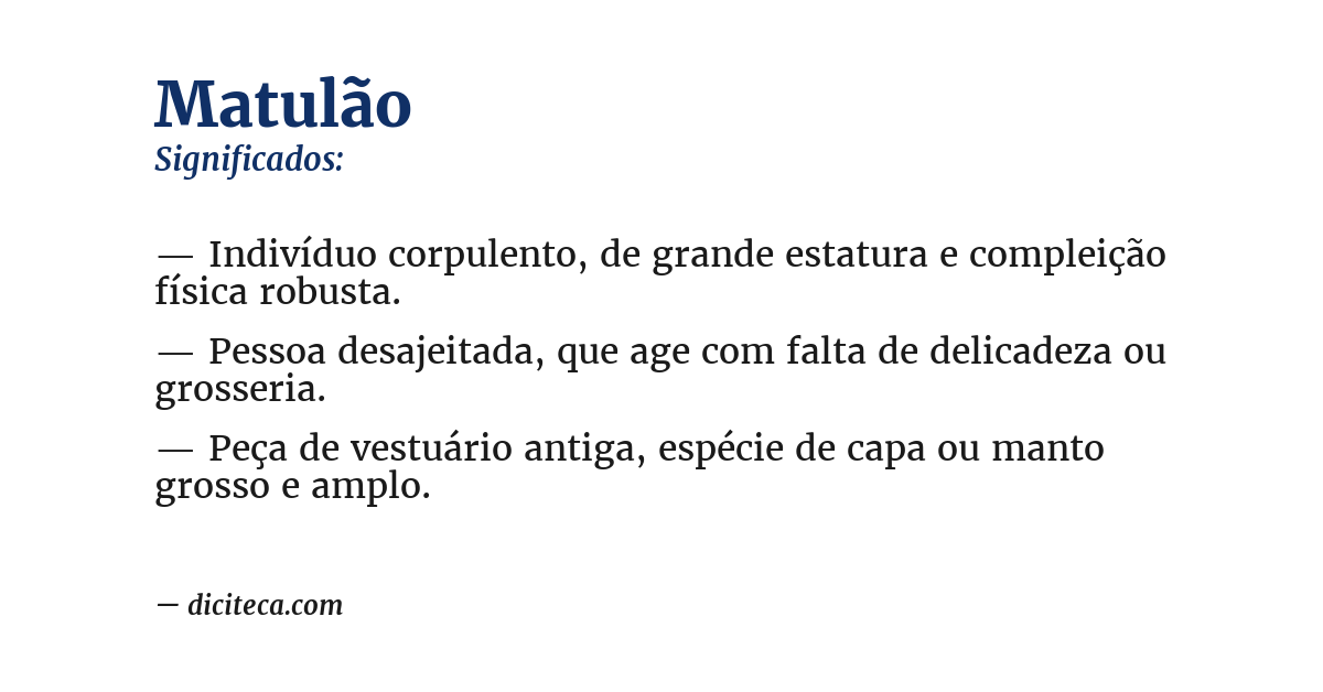 Significado de matulão