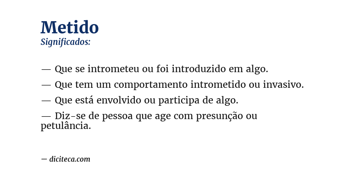 Significado de metido