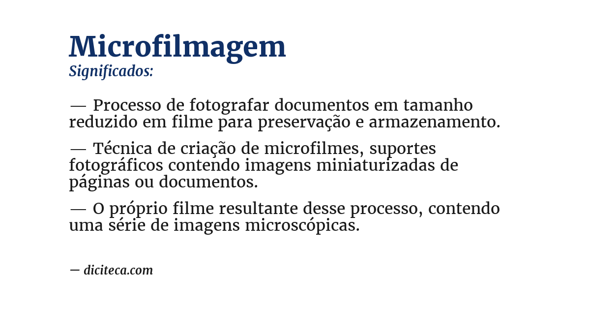 Significado de microfilmagem