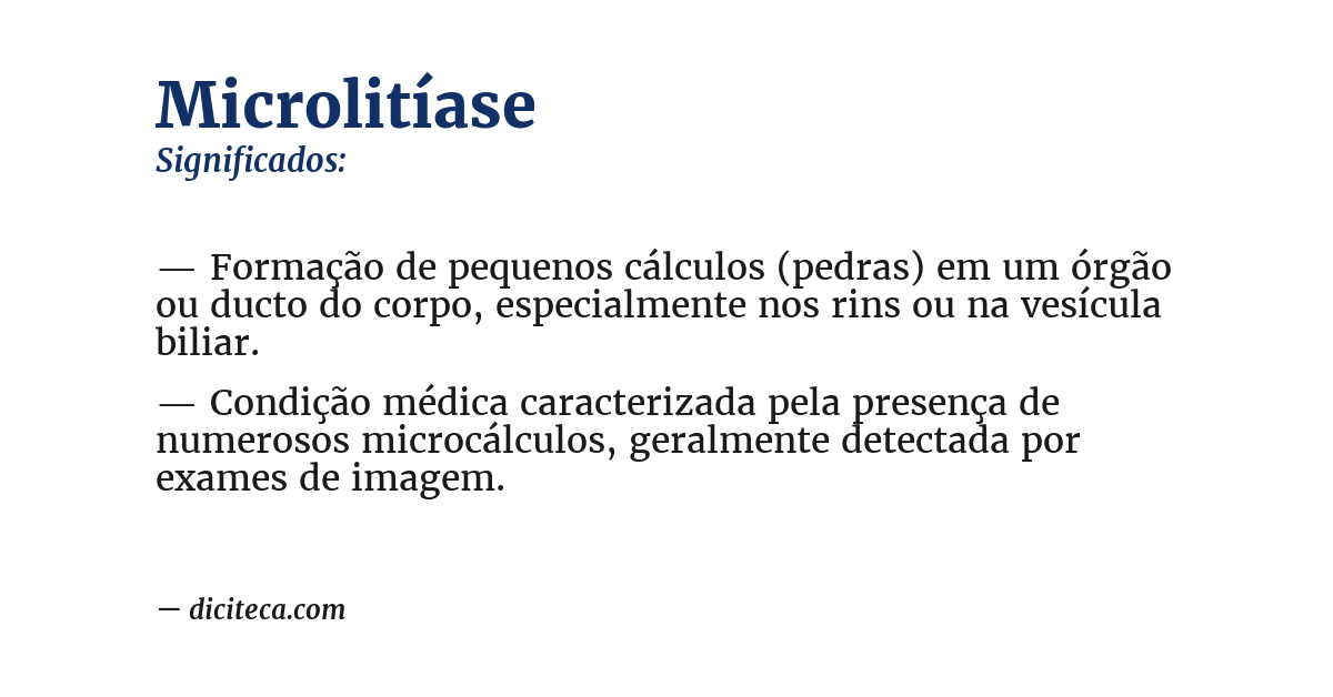 Significado de microlitíase