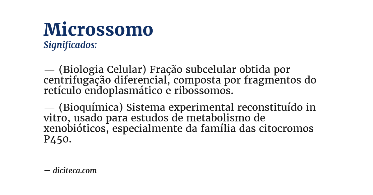 Significado de microssomo
