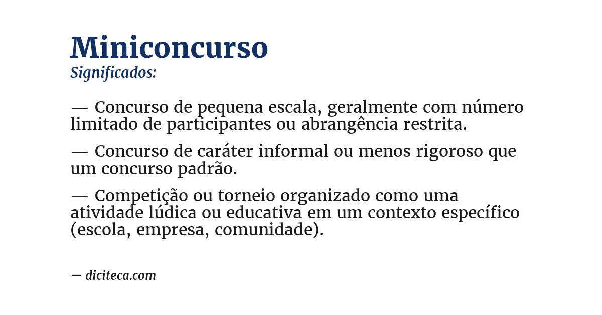 Significado de miniconcurso