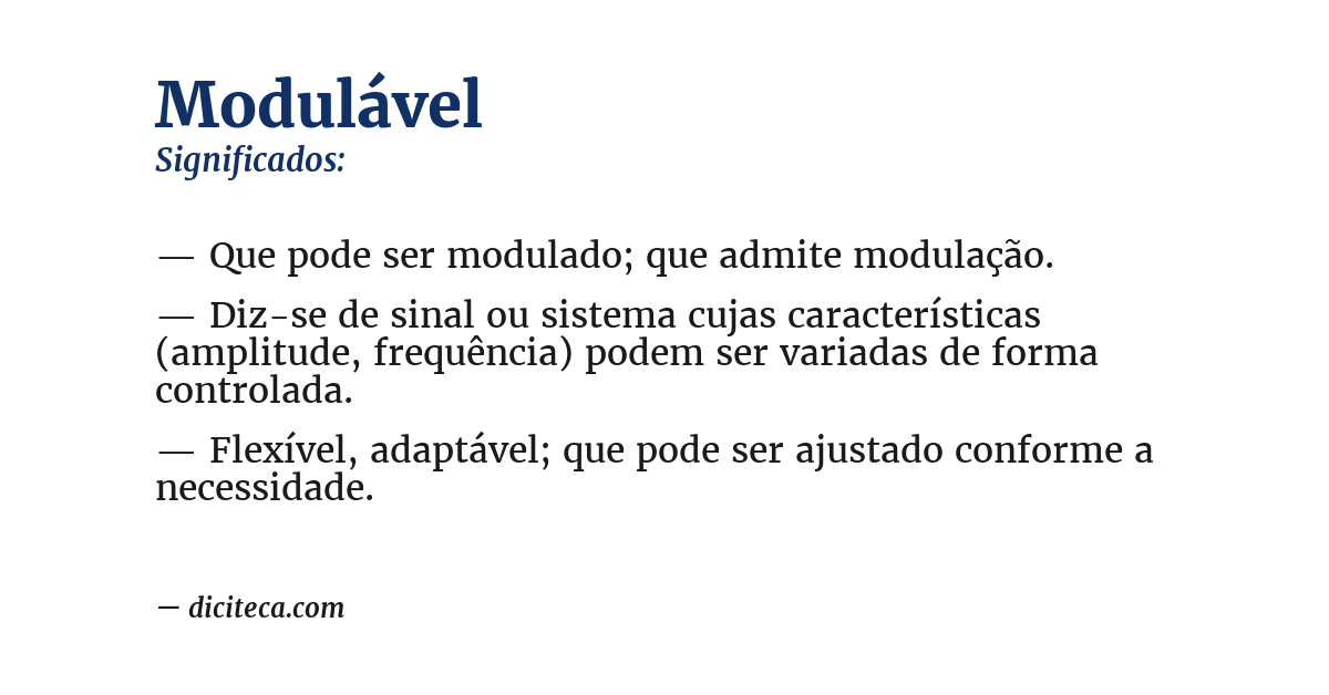 Significado de modulável