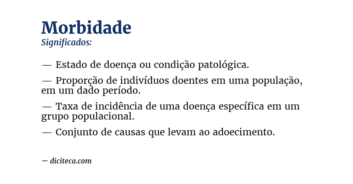 Significado de morbidade