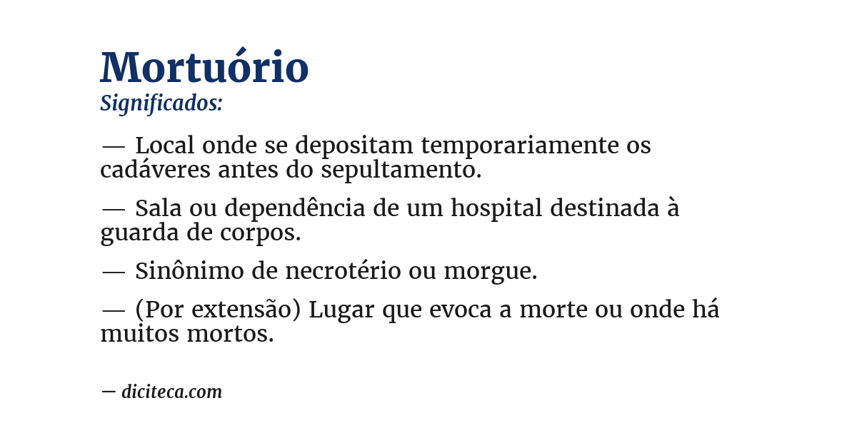 Significado de mortuório