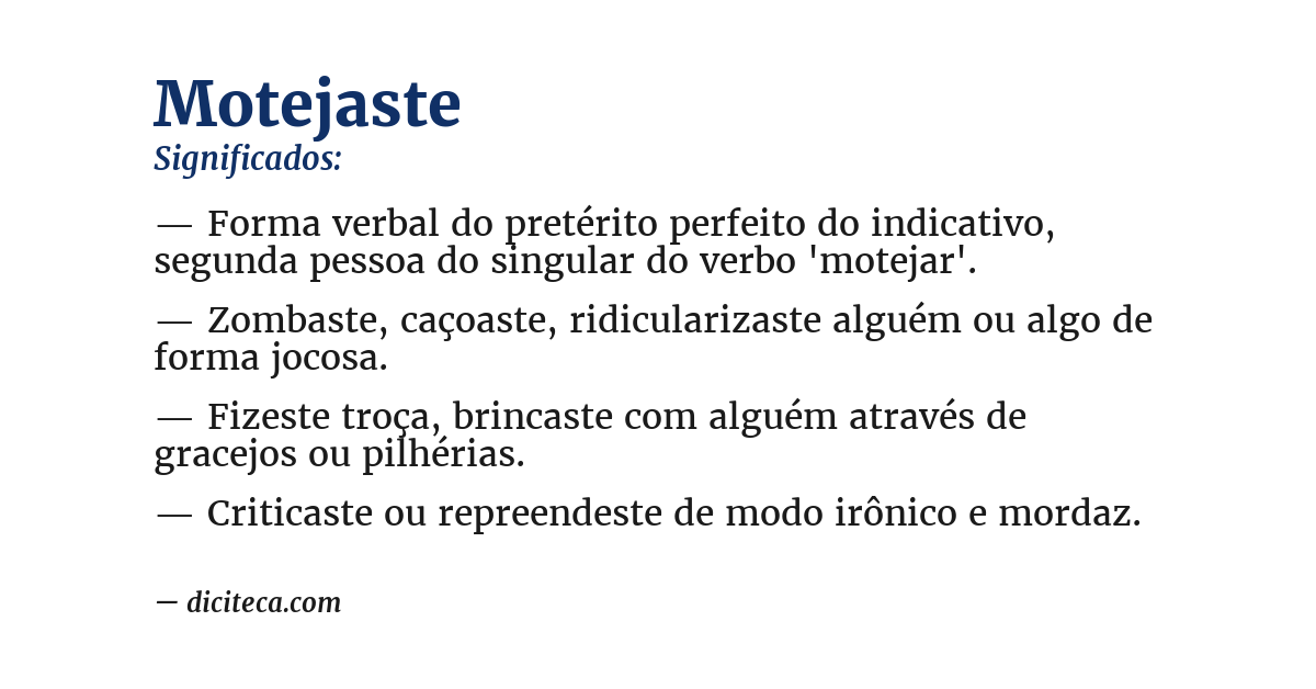 Significado de motejaste