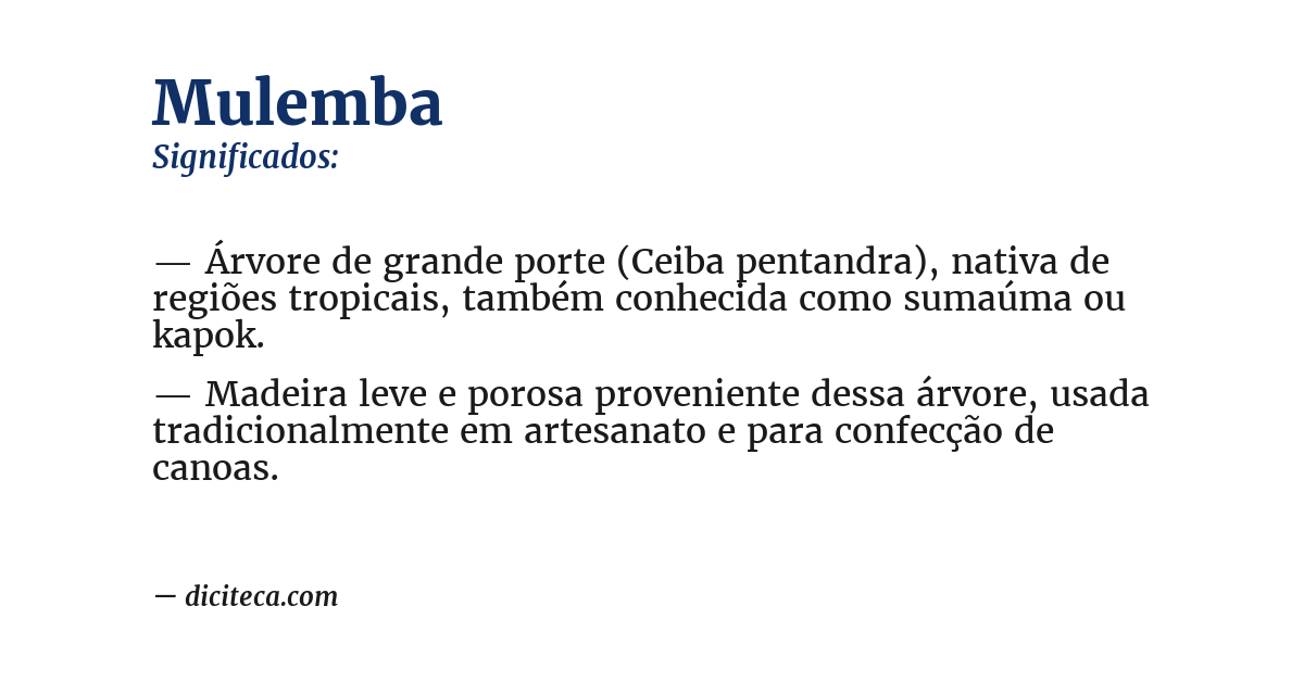 Significado de mulemba