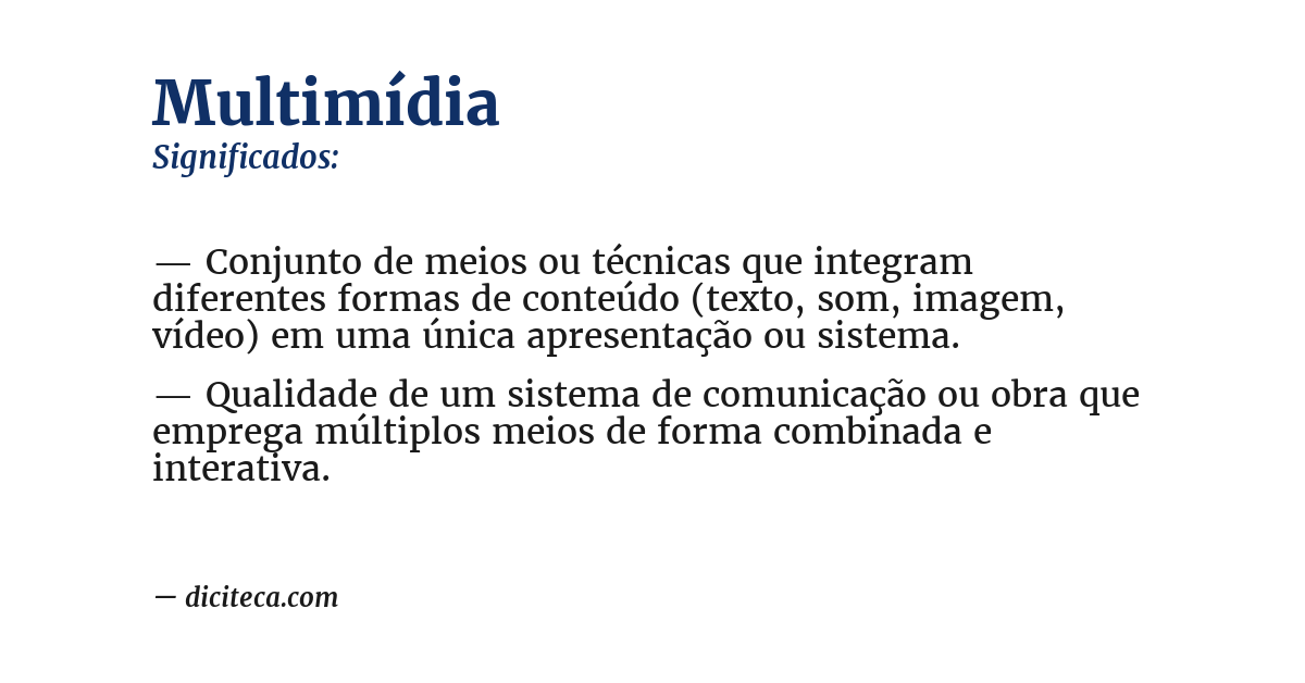 Significado de multimídia