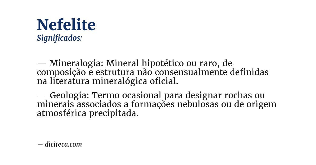 Significado de nefelite