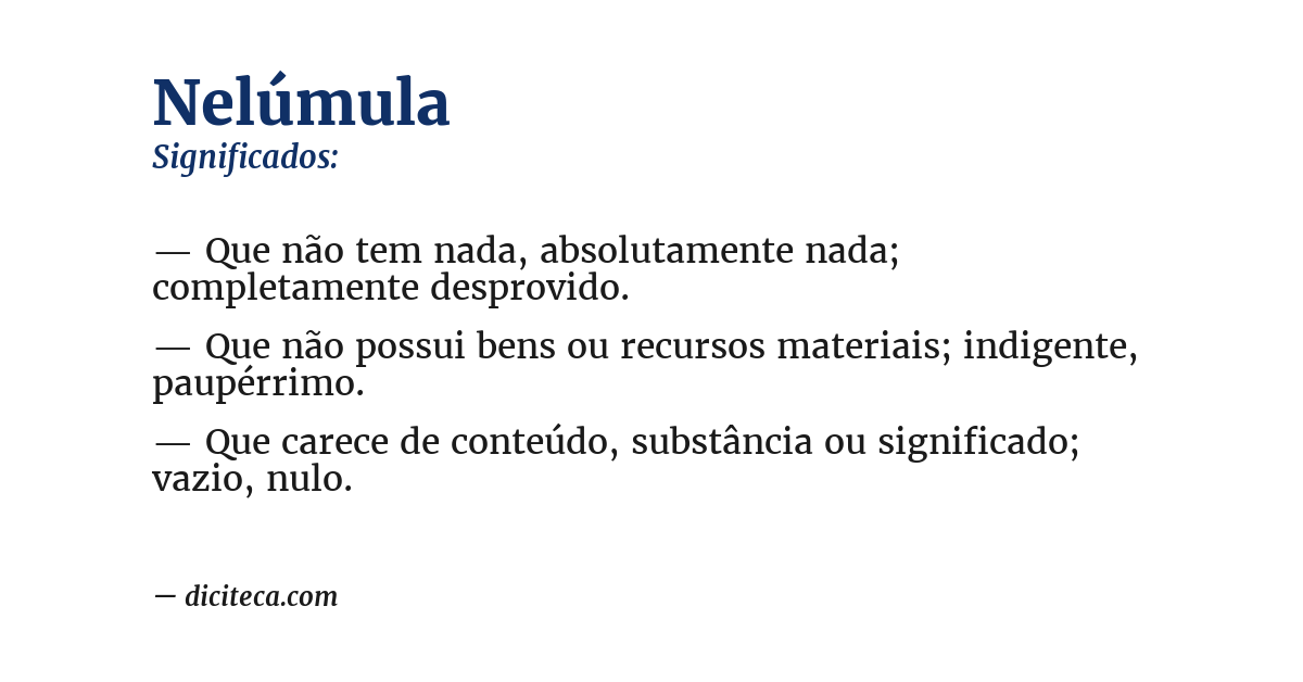 Significado de nelúmula