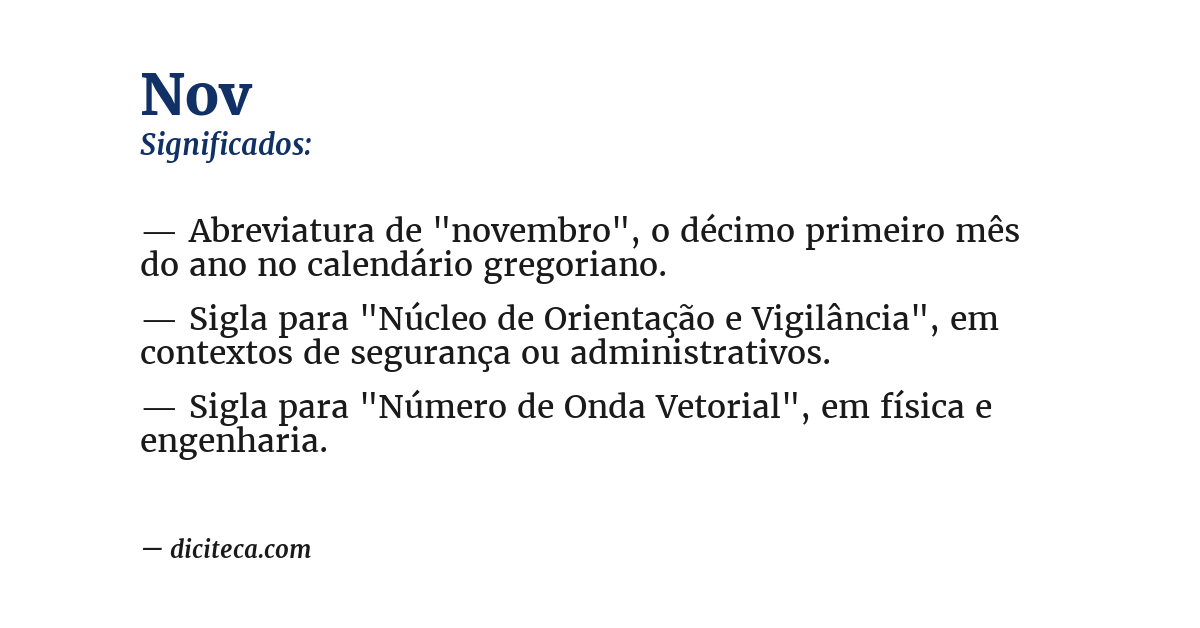 Significado de nov