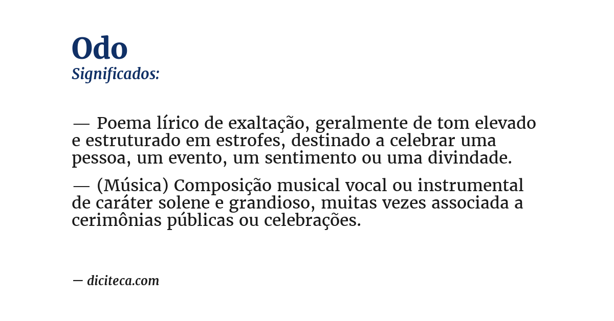 Significado de odo