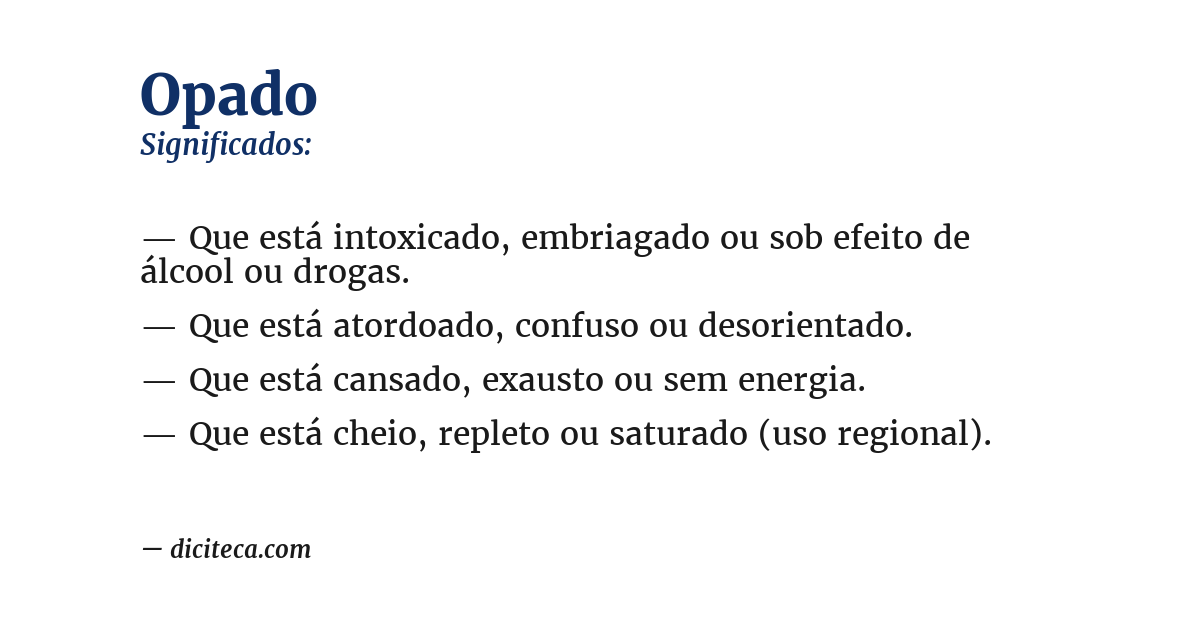 Significado de opado