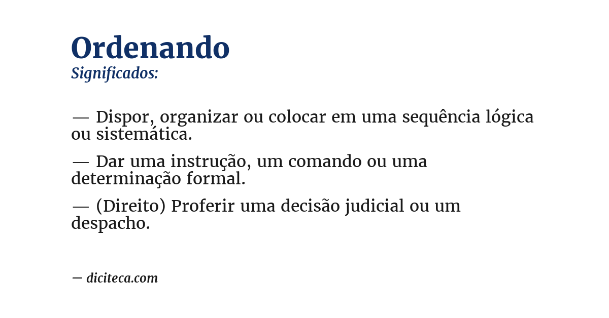 Significado de ordenando