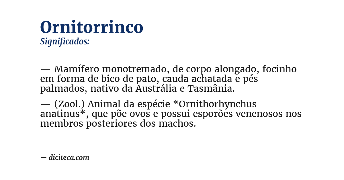Significado de ornitorrinco