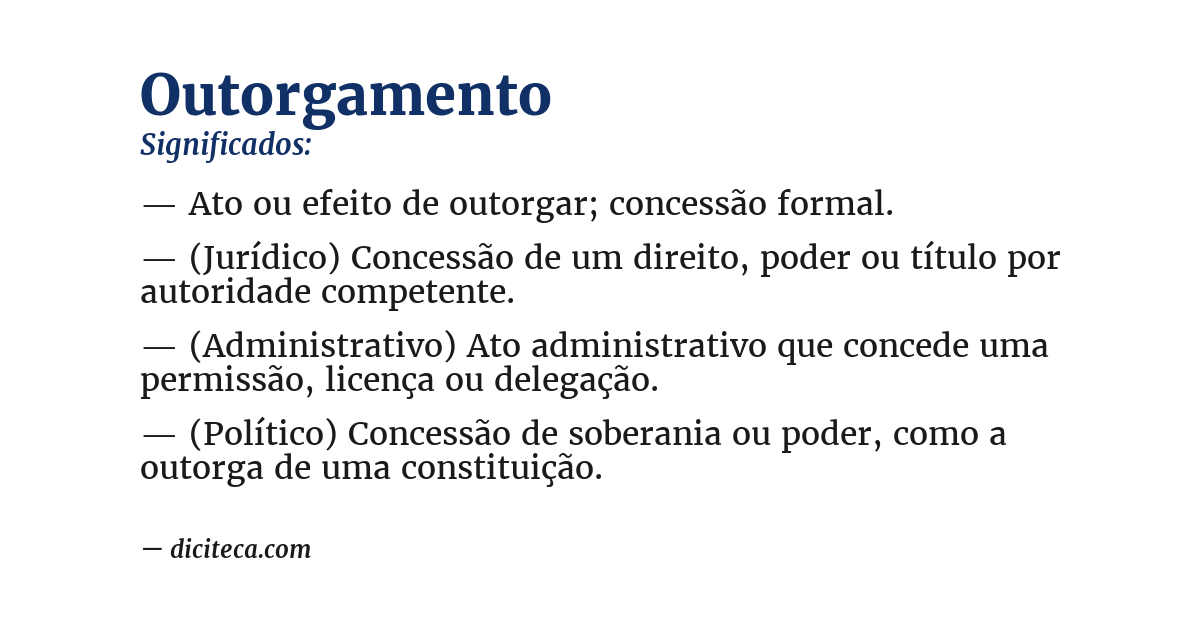 Significado de outorgamento