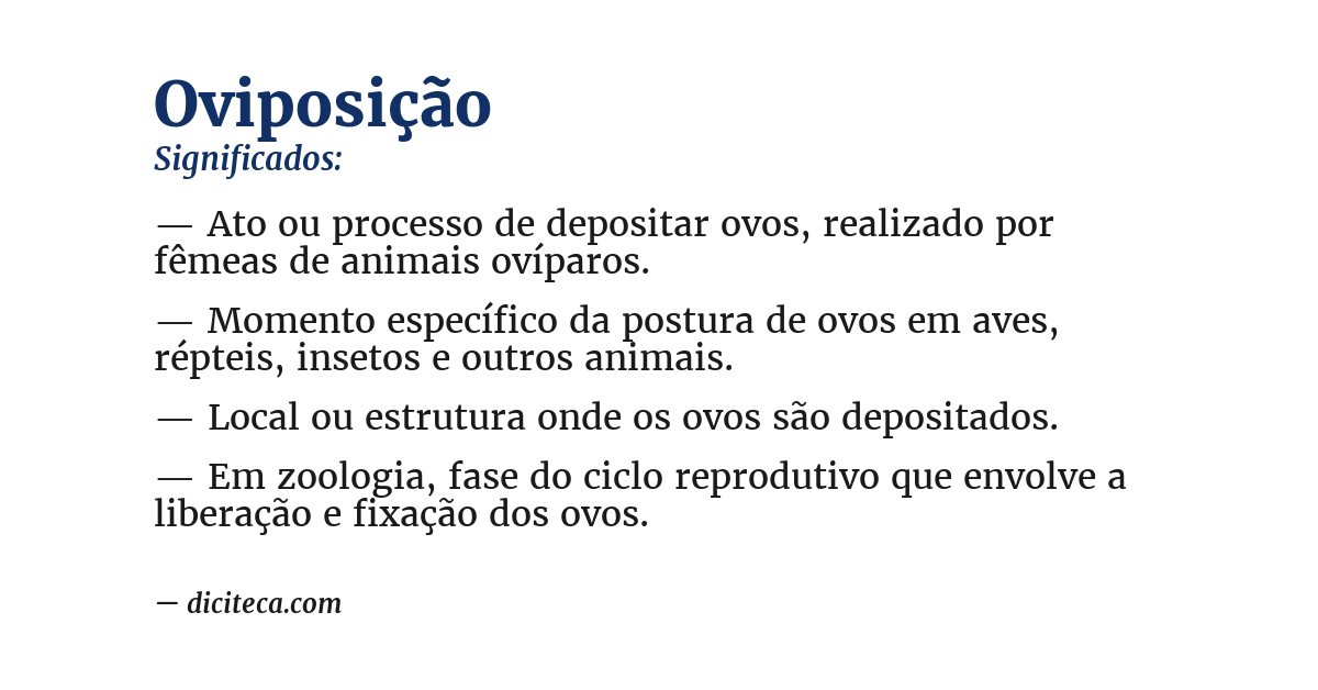 Significado de oviposição