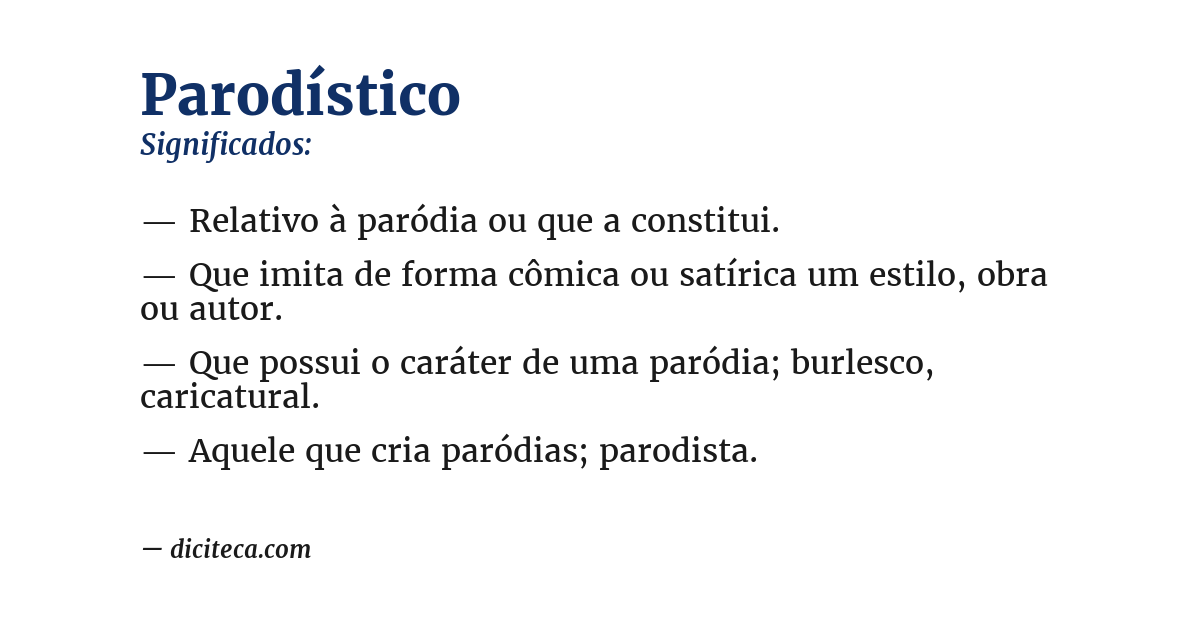 Significado de parodístico