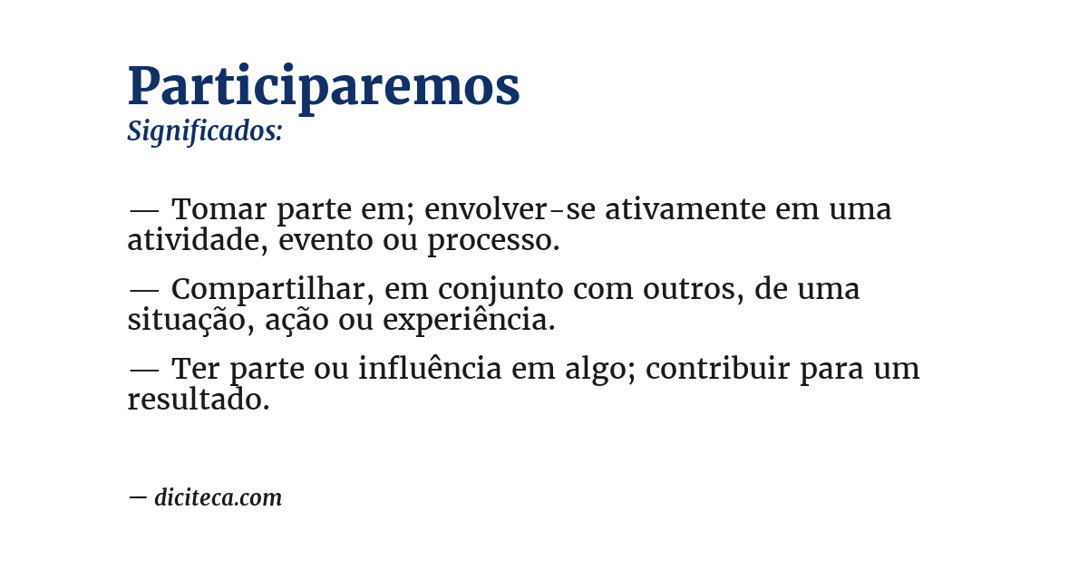 Significado de participaremos