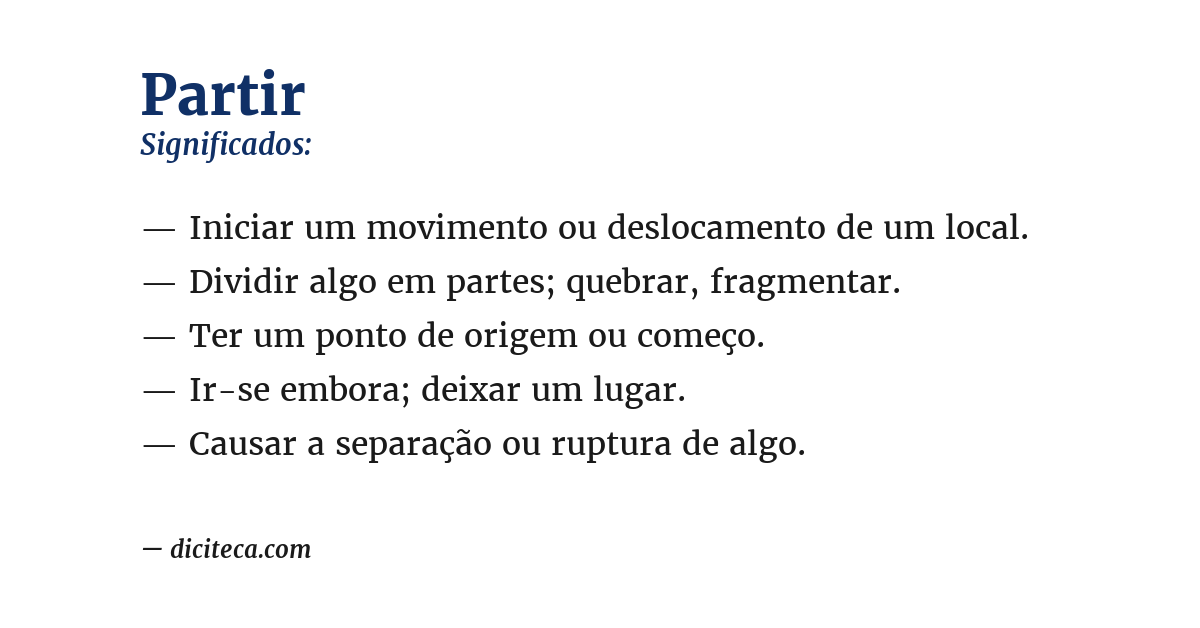 Significado de partir
