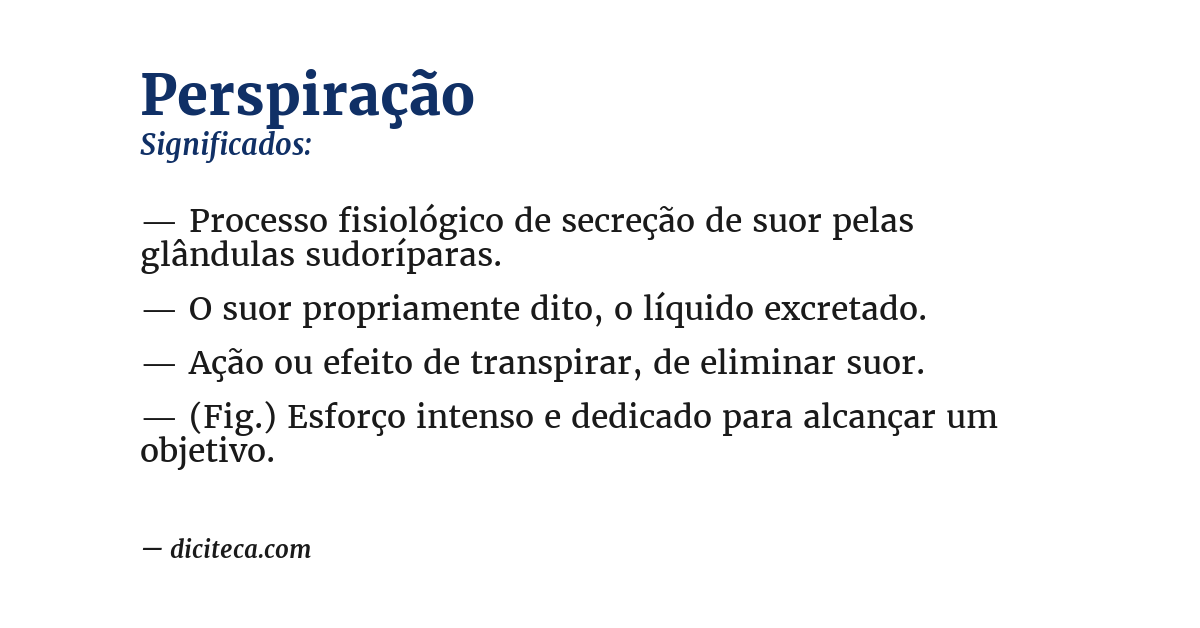 Significado de perspiração