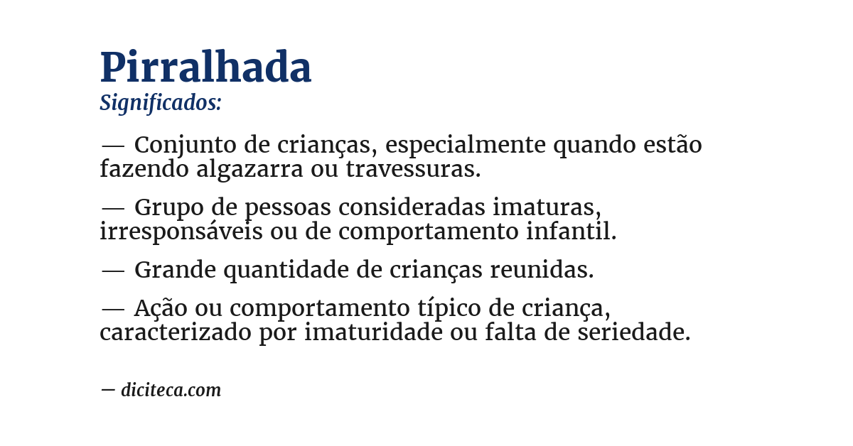 Significado de pirralhada