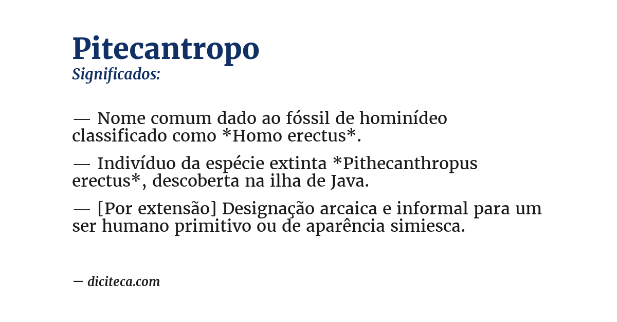 Significado de pitecantropo