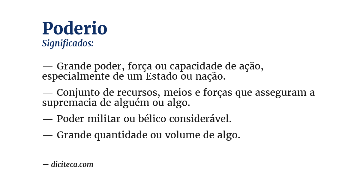 Significado de poderio