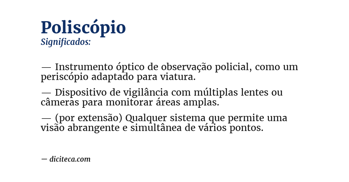 Significado de poliscópio