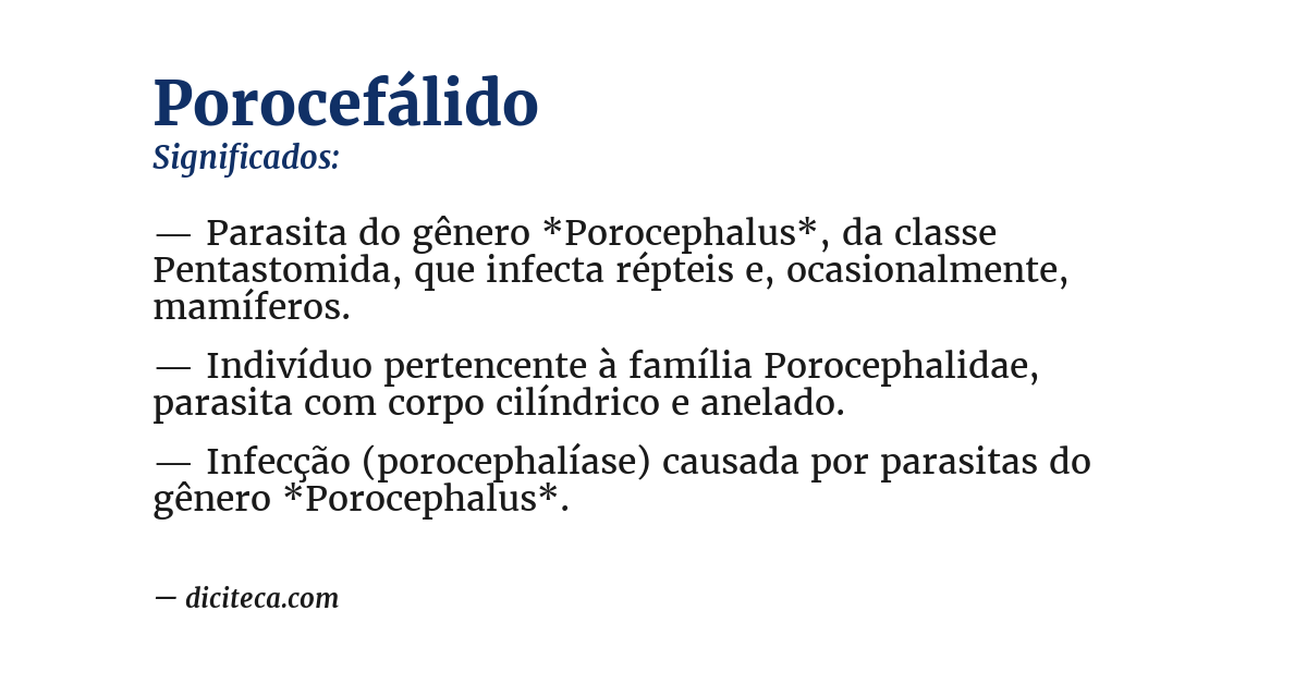 Significado de porocefálido