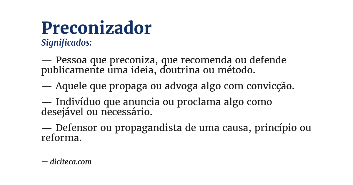 Significado de preconizador
