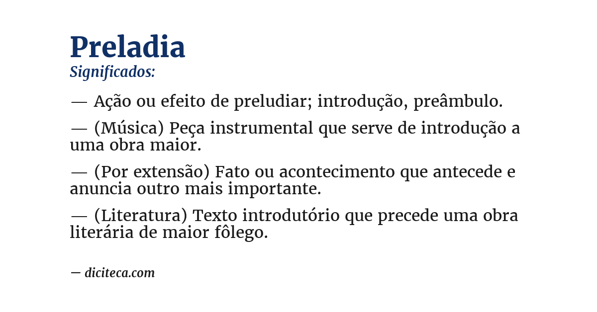 Significado de preladia