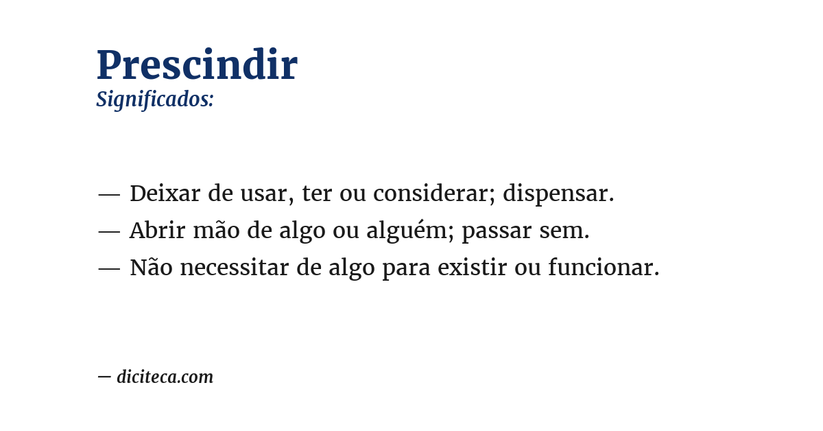 Significado de prescindir