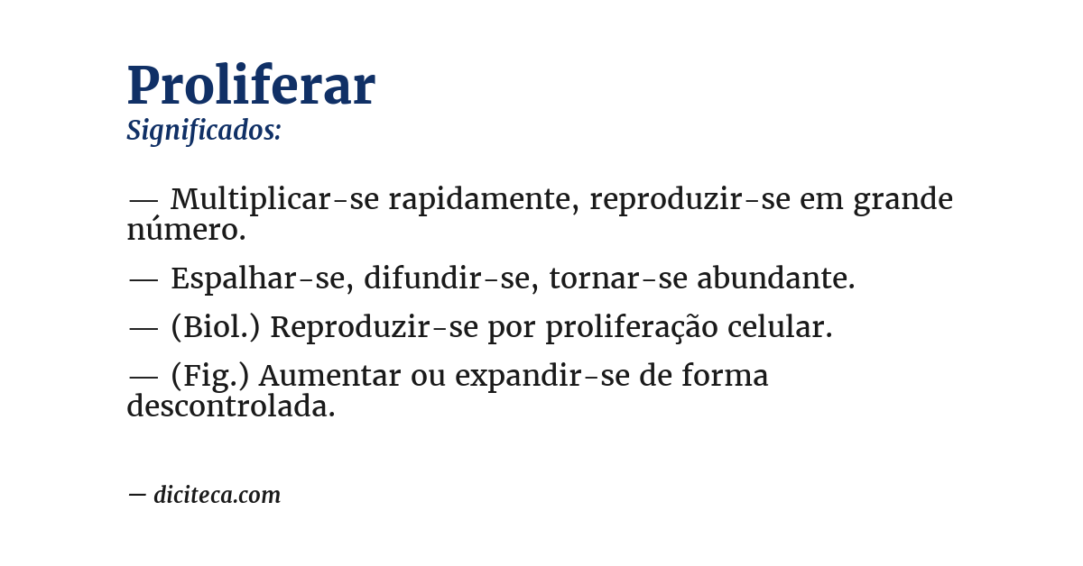 Significado de proliferar