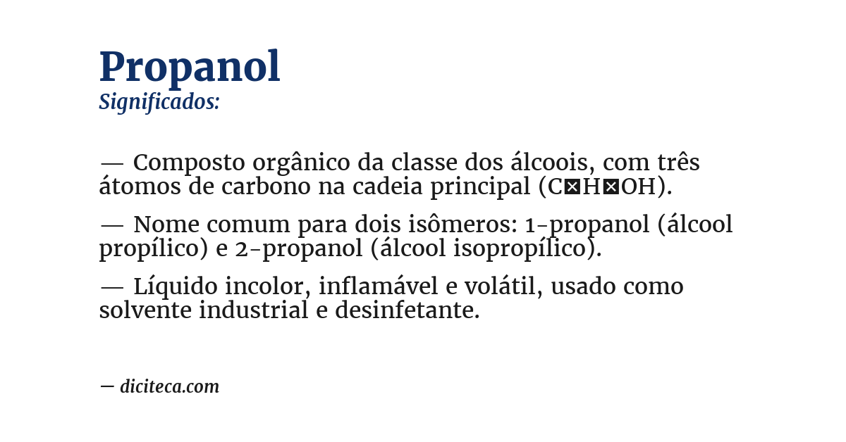 Significado de propanol