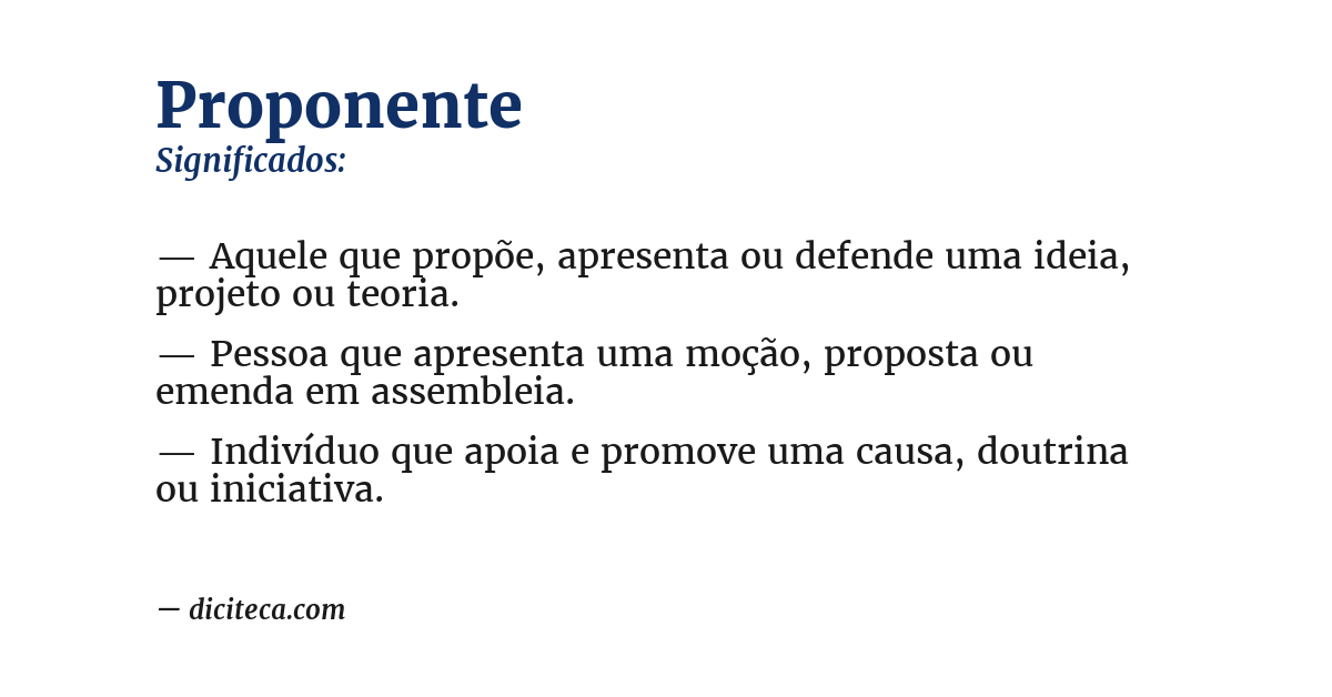 Significado de proponente