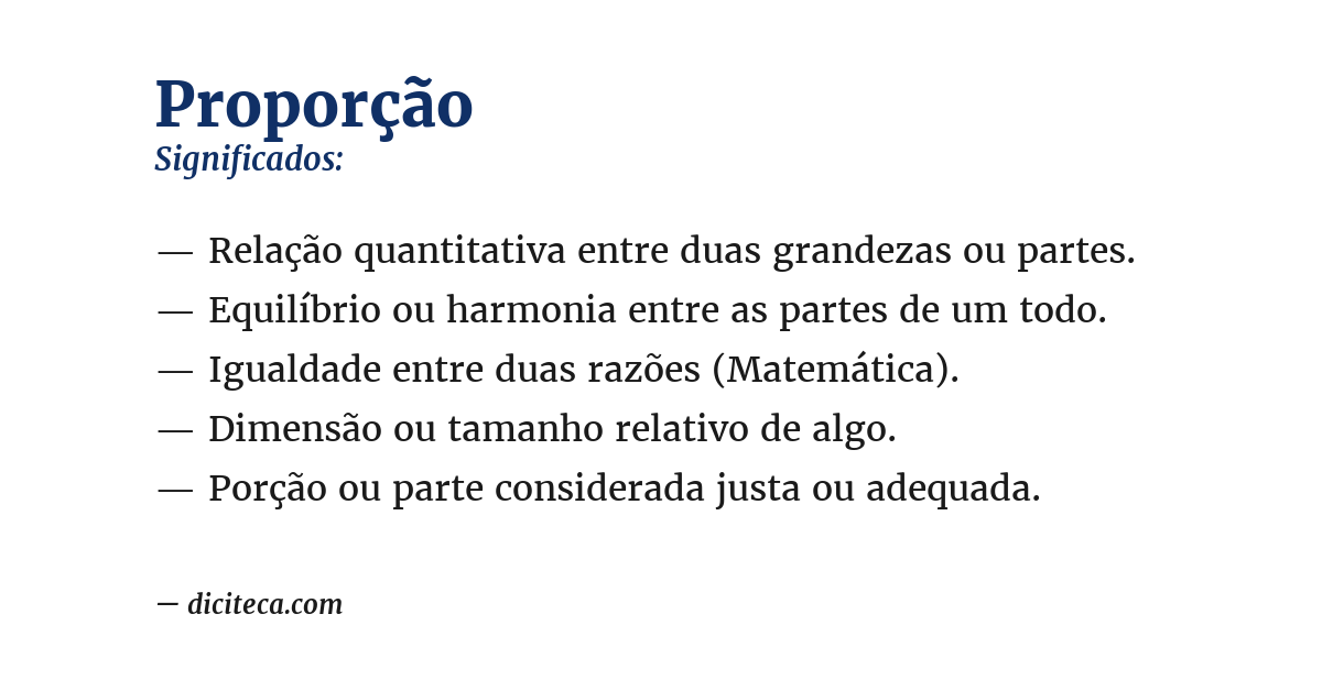 Significado de proporção