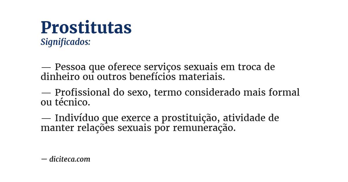 Significado de prostitutas